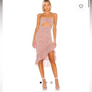 Superdown Dion Strapless Dress in Dusty Rose size XS